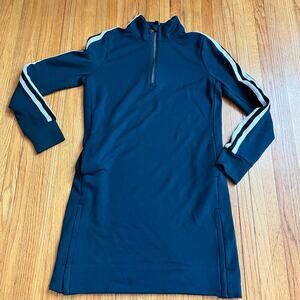 ATHLETA Crosstown Track Dress Womens Small Teal Sweatshirt Dress 599869